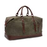 Fur Jaden 40L Canvas Weekender Travel Duffle Cabin Bag with Detachable Shoulder Strap (Military Green)