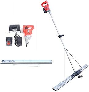 Electric Battery Powered Concrete Power Screed with 5 FT Stainless Steel Board 3000-6000RPM Speed, Efficient & Portable