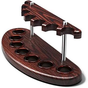 Wooden Tobacco Pipe Stand Rack Display Holder for 7 Smoking Pipes from Solid Ash Tree Wood Hand Carved by KAFpipeWorkshop