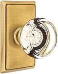 Providence Door Set With Georgetown Crystal Knobs Passage in Antique Brass