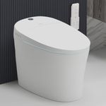 EPLO Smart Toilet,Bidet Toilet with Booster Pump,Blackout Flush,Heated Seat,Dual Auto Flush, Foot Sensor Operation,Modern Tankless Elongated Toilets with LED Display for Bathrooms E16BP