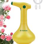 T TOVIA 1L Battery Powered Garden Sprayer, Plant Mister Spray Bottle for Indoor/Outdoor Plants, Automatic Electric Weed Sprayers for Cleaning, Gardening & Fertilizing (Yellow)