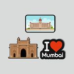 Giftplease Mumbai City Wooden Fridge Magnet Gift and Decoration (MGNT_62)