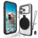 HOPENICE Waterproof Phone Case Compatible for iPhone 15 Plus, Self-Checking Waterproof Function Underwater Touchscreen Waterproof Phone Pouch Diving Case for Snorkeling Beach Shower Black