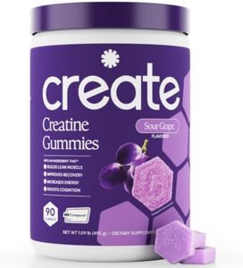 Create Creatine Monohydrate Gummies for Women and Men, Sour Grape, 90ct