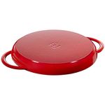 STAUB Cast Iron 30 cm Cast Iron Round Pure Grill, Cherry, Regular