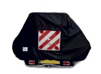 Motor home / Caravan 2 Bike Cover with Webbings For Tow Ball or A Frame Mounted Style Bike Racks (Black With Clear Pocket)