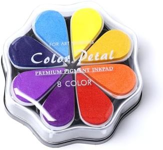 Gripebao 8 Colors Petal Ink Pad for Rubber Stamps, Washable Rainbow Stamp Pad, Colored Craft Ink Pads for Stamping, Card Making, Scrapbook, Finger Print Ink Pads for Paper Wood Fabric DIY, 1026