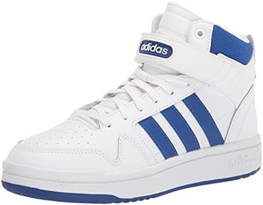 adidas Men's Postmove Mid Basketball Shoe, White/Team Royal Blue/Grey, 9