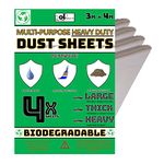 Plastic Dust Sheets for Decorating - Heavy Duty Plastic Sheeting, 100% Waterproof - Ideal Clear Plastic Sheet for use as Carpet Protector Roll. 3m x 4m, 28 microns thick. from Point One Products Ltd.