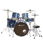 Vault Groover 22" 5-Piece Acoustic Drum Kit with Hardware, Cymbals & Throne - Blue