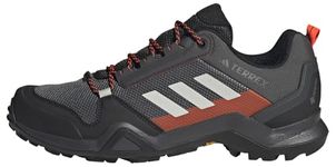 adidas Men's Terrex AX3 Gore-TEX Hiking Shoes Sneaker, Solid Grey/Grey One/Solar Red, 9 UK