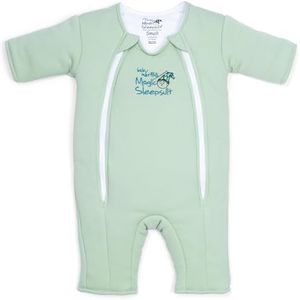 Baby Merlin's Magic Sleepsuit - 100% Cotton Baby Transition Swaddle - Baby Sleep Suit - Sage Green - 6-9 Months