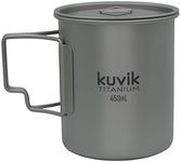 Kuvik Titanium Cup with Lid 450ml (15.2 oz) - Ultralight and Compact Pot for Backpacking, Camping, and Survival