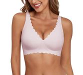 Xcutting Wireless Bras for Women No Underwire Seamless Bralettes with Support Womens Bras Comfort T Shirt Bras Pink