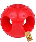 Foodie Puppies Natural Rubber Flavored Hole Ball - 2.35inch/ 6cm | Suitable for Small to Medium Dogs and Puppies | Chewing, Teething, and Training Ball Toy