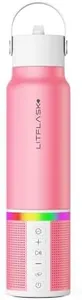 LITFLASK Smart Water Bottle with Premium Bluetooth Speaker, Portable Charger, LED Light, Stainless Steel, Mix & Match Colors, 20oz - Oprah's Favorite Things 2024