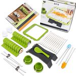 SushiQuik PLUS | Sushi Making Kit BEST for Beginners and Kids | 2 Roll Cutters, Chopstick Trainers, Triangle Onigiri Molds | How to Videos and Recipes