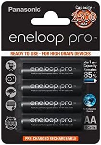 Panasonic Eneloop Pro Rechargeable Ni-MH AA Batteries - Pack of 4