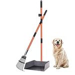 TNELTUEB Extra Large Pooper Scooper, Pet Poop Tray and Rake with Adjustable Long Handle, Pet Waste Removal Heavy Duty Dog Pooper Scooper Great for Large Dog Grass Street Gravel