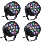 Lixada AC 90-240V 12 LEDs Par Lights 8 Channel RGBW Color Mixing Stage Lighting with DMX Strobe & Sound Active Mode for Disco Party Christmas Wall