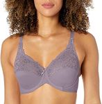 Bali Lilyette Minimizer Bra, Lacey Underwire Bra with Full-Coverage & Natural Support, Underwire Bra for Everyday Wear, Perfectly Purple, 36C