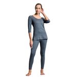 Boldfit Thermal Wear Set for Women - Top & Bottom Winter Body Warmer With Natural Insulation - Cotton-Viscose Thermals Lower Leggings Inner Set - XL