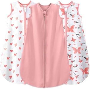 Yoofoss Baby Sleep Sack 24-36 Months Wearable Blanket for Babies 100% Organic Cotton 2-Way Zipper TOG 0.5 Toddler Sleeping Sack 3 Pack, Sleep Sacks