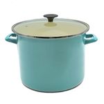 Starfrit 11L (11.6QT) Carbon Steel Stockpot with Glass Lid - Enameled Exterior - Oven Safe - PFOA Free - Easy to Clean - Blue