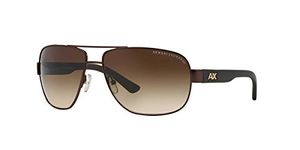 A|X ARMANI EXCHANGE Men's AX2012S Sunglasses, Matte Brown/Brown Gradient, 62 mm