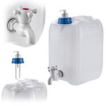 KADAX Water Canister with Drain Tap, Water Container with Water Spout, Canister with Integrated Tap and Soap Dispenser, Camping Tank Travel Canister (10 Litres)