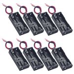 Yosawa 2x1.5V(3V) AAA Battery Holder Case,8 Pieces 2 Soltx1.5V DIY Battery Storage Box with Red and Black Wire Leads(2S AAA)