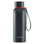 Borosil Hydra Trek 500 ml Stainless Steel Water Bottle | Double Wall Vacuum Insulated Flask | 20 Hours Hot and 24 Hours Cold | Bottle for Office, Gym, School, College | 1 Year Warranty, Black