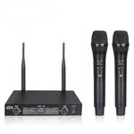 Wireless Microphones Dual Channel Metal Professional UHF Cordless Dynamic Mic Handheld Wireless Microphone System with Receiver for Home Karaoke Party Church DJ Wedding Singing Vlogging Laptop, 200ft