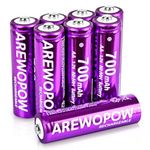 AA Rechargeable Batterys, Ni-MH 1.2V 700mAh Pre-Charged Double A Battery for Outdoor Solar Lights, Lawn Lamps, String Light(Pack of 8)