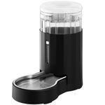 JUNSPOW Pet Water Dispensers, 6L Gravity Large Capacity Stainless Steel Water Dispenser, 100% BPA-Free Automatic Pet Waterer for Cats & Small/Medium-Sized Dogs, Black