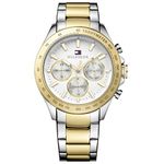 Tommy Hilfiger Men's 45.5mm Multifunction Quartz Watch - White Dial, Two-Tone Stainless Steel Bracelet with Gold IP, 3 Sub-Dials, 5ATM Water Resistant - 1791226