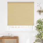 LazBlinds Cordless Cellular Shades, Blackout Privacy Light Blocking Honeycomb Shade Pleated Blinds for Window Size 20'' W x 64'' H, Yellowish-Brown