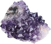 Amogeeli Natural Amethyst Crystal Geode Cluster Specimen for Home Decor, Mineral Raw Stone for Collection