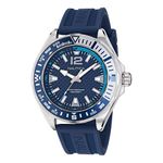 Nautica Men's NAPCWF305 Clearwater Beach Blue Silicone Strap Watch, Blue, Modern