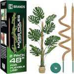 K-Brands Moss Pole (2 Pack, 48 Inches) - Bendable Monstera Plant Support - Moss Poles for Climbing Plants - Plant Pole Plant Sticks Support - Plant Stakes kit for Indoor Plants