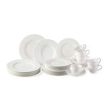 vivo by Villeroy & Boch – Basic White Combination Set 30 Pieces for 6 People, Dishwasher Safe, Microwave Safe, Dinner Set, Coffee Service, Dinner Plates, Soup Plates, Coffee Cups, Premium Porcelain