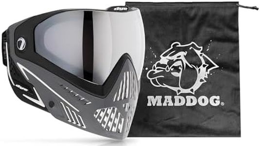 Maddog Dye i5 Thermal Dual-Pane Anti-Fog Lens Paintball Airsoft Mask Goggle System Combo with Microfiber Storage Bag | High Performance Safety Certified Protection - Shades - Grey/White/Black