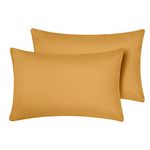 Oxford Homeware Ochre Pillow Cases 2 Pack Brushed Microfiber – Standard Pillowcases Fade Resistant Pillow Cover Envelope Closure Pillow Covers (50 x 75 cm)