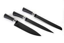 Bagonia 3-Piece Ultimate Kitchen Knife Set - Stainless Steel Set with Chef, Slicing, and Bread Knives - Ultra Sharp Blades, Nonstick Coating, Ergonomic Handles - Ideal for Home & Pro Use