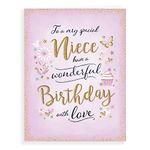 Piccadilly Greetings Modern Birthday Card Niece - 8 x 6 inches