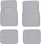 New Carpet Car Floor Mats 4 Pc Set for Cars Trucks SUVS with Heel Pad -Front and Rear Mats Universal Classic Matching Heel Pad (Light Gray)