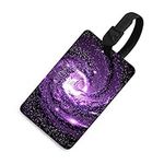 Purple Galaxies Nebulae Cosmos Luggage Tags Unique Suitcase Labels Privacy Tag for Travel Baggage Bag