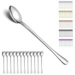 Kyraton Iced Tea Spoons, Stainless Steel 7.5" Long Handle Mixing Spoon, Coffee Spoons, Stirring Bar Spoon, Cocktail Spoon, Latte Spoon Pack of 12