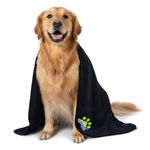 SOFTSPUN Microfiber Pet Towel 60x120 cms 1pcs 380gsm Black! Ultra-Soft, Ultra-Absorbent for Drying Small & Medium Dogs & Cats of All Breeds Quickly.